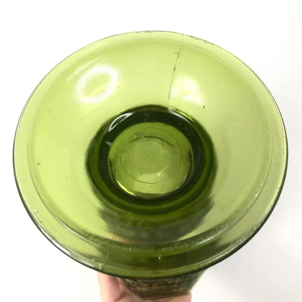 Vintage Tall Green Glass Grape Vine Vase - Picture 5 of 7
